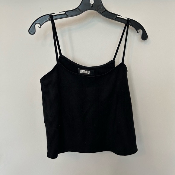 Reformation ribbed swing crop tank, size S, black - Picture 2 of 7